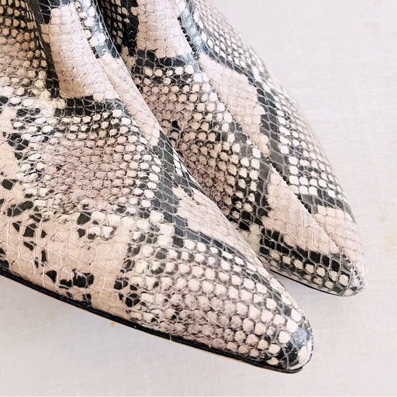 [kate spade] Raelyn Pale Vellum Snake Print Leather Kitten Heel Ankle Boot - Picture 5 of 12